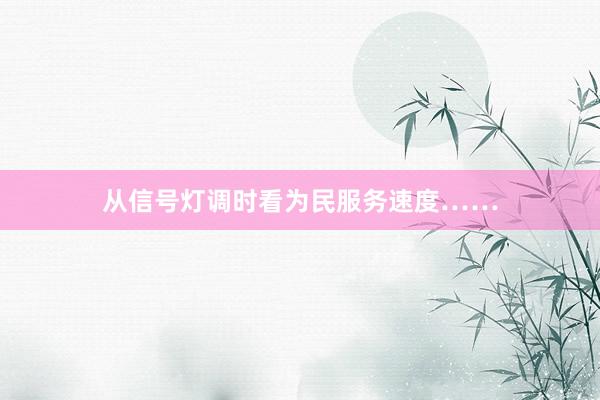 从信号灯调时看为民服务速度……